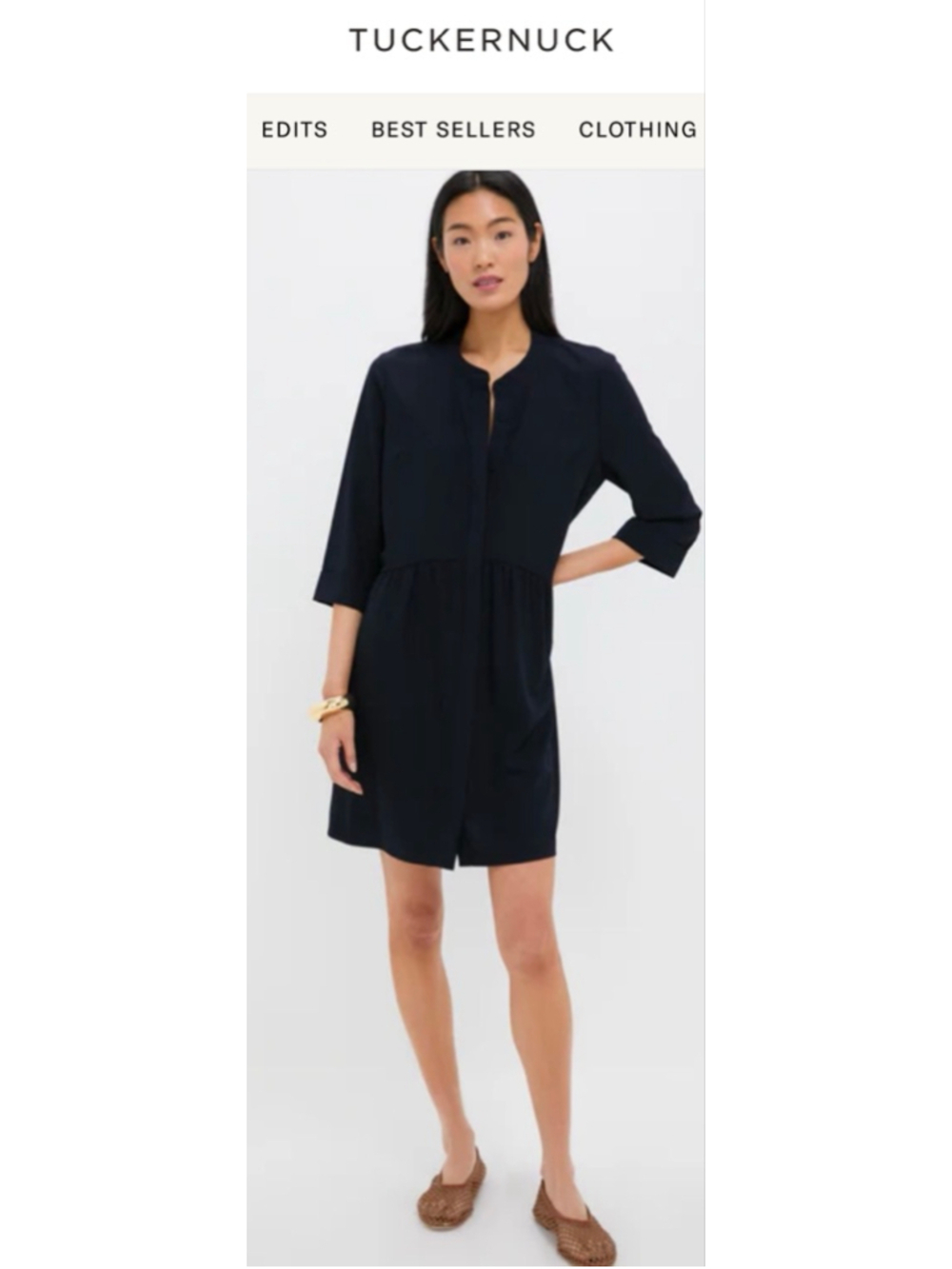 NWT Tuckernuck Navy Crepe Royal Shirt Mini Dress L